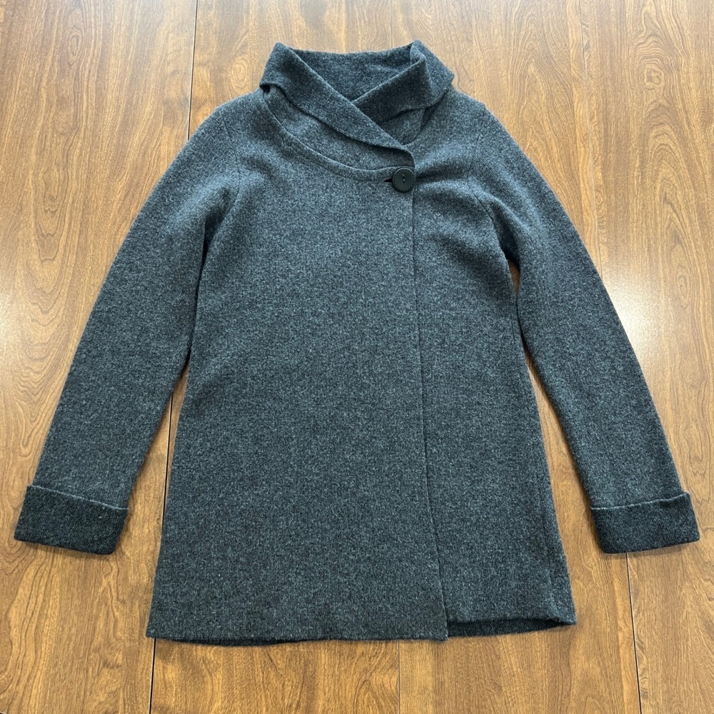 Chiaramente Italy Gray Wool Blend Single Button Cardigan Sweater 20845TJXGB M